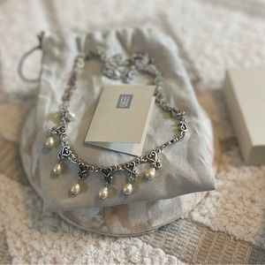 James Avery pearl and heart silver necklace